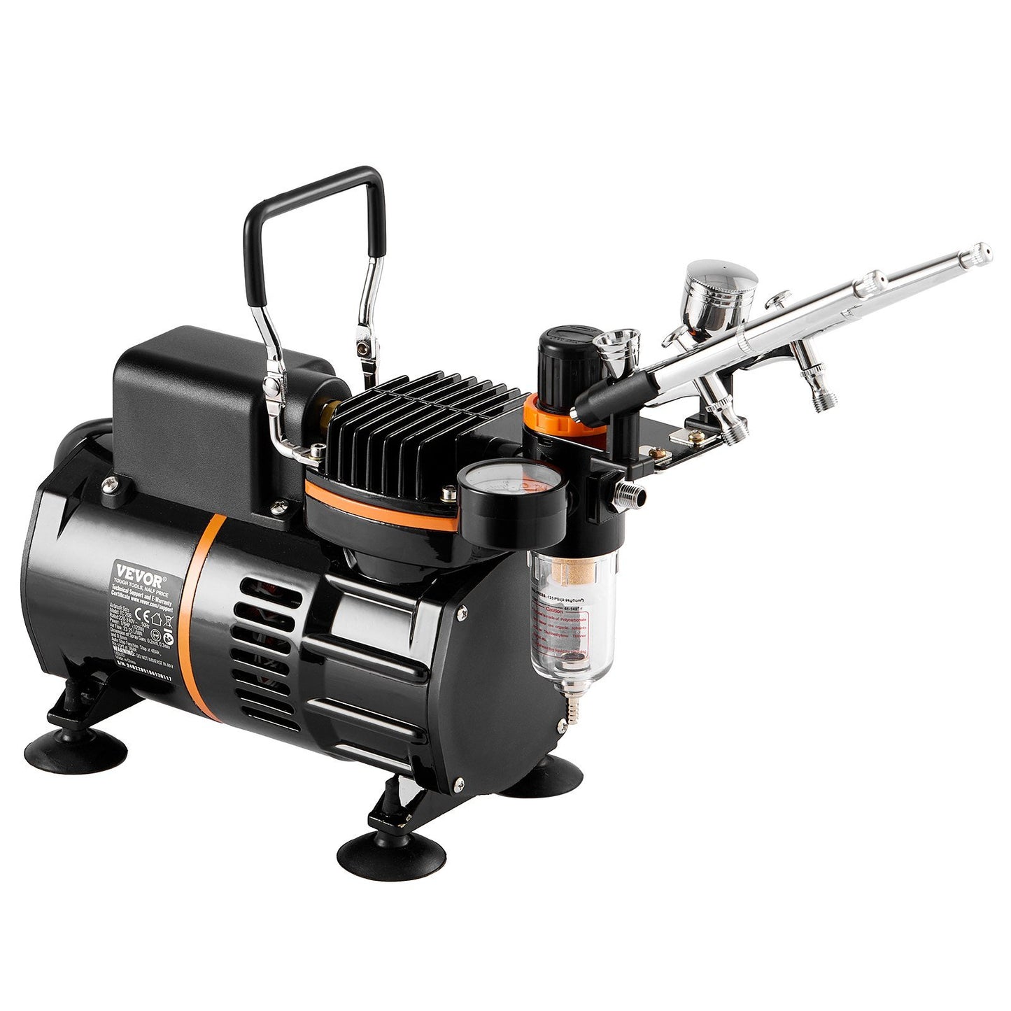 Dual Fan Air Compressor Professional Airbrushing System Kit with 3 Airbrushes