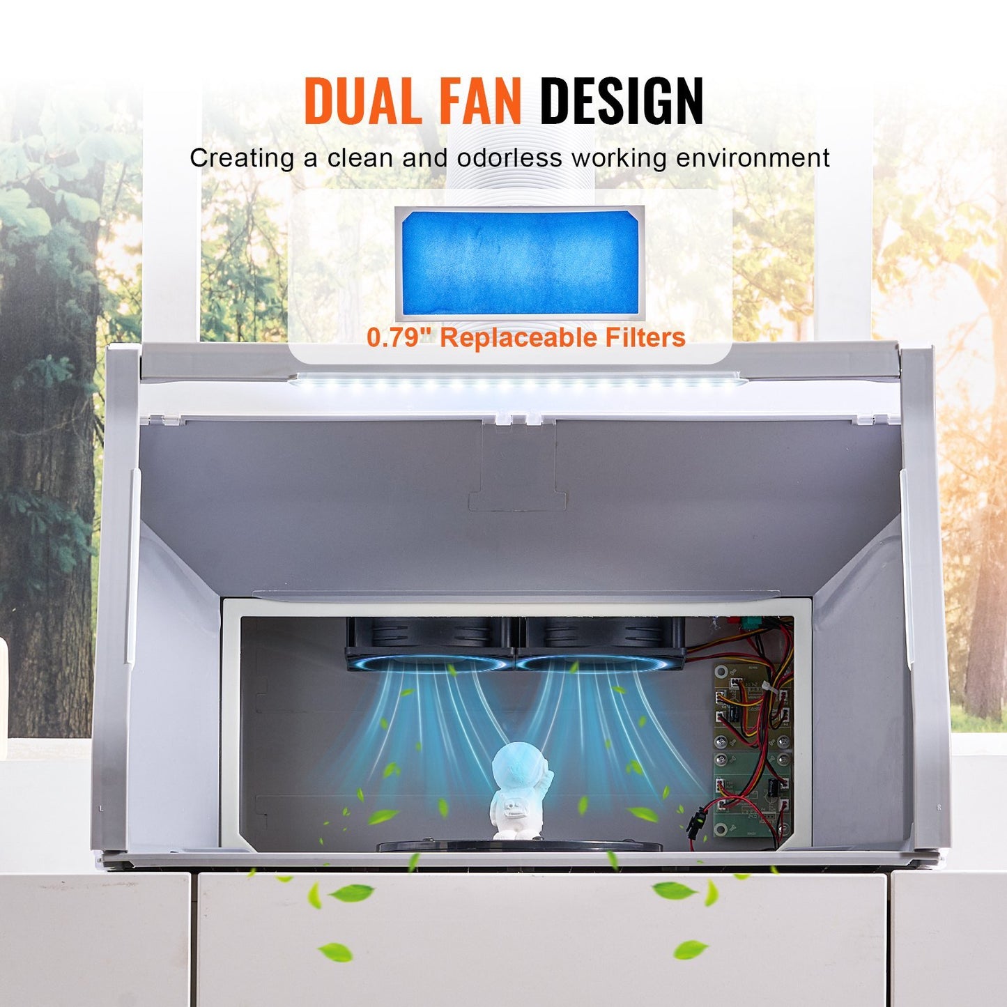 Airbrush Spray Booth Dual-Fans Portable Hobby Paint Spray